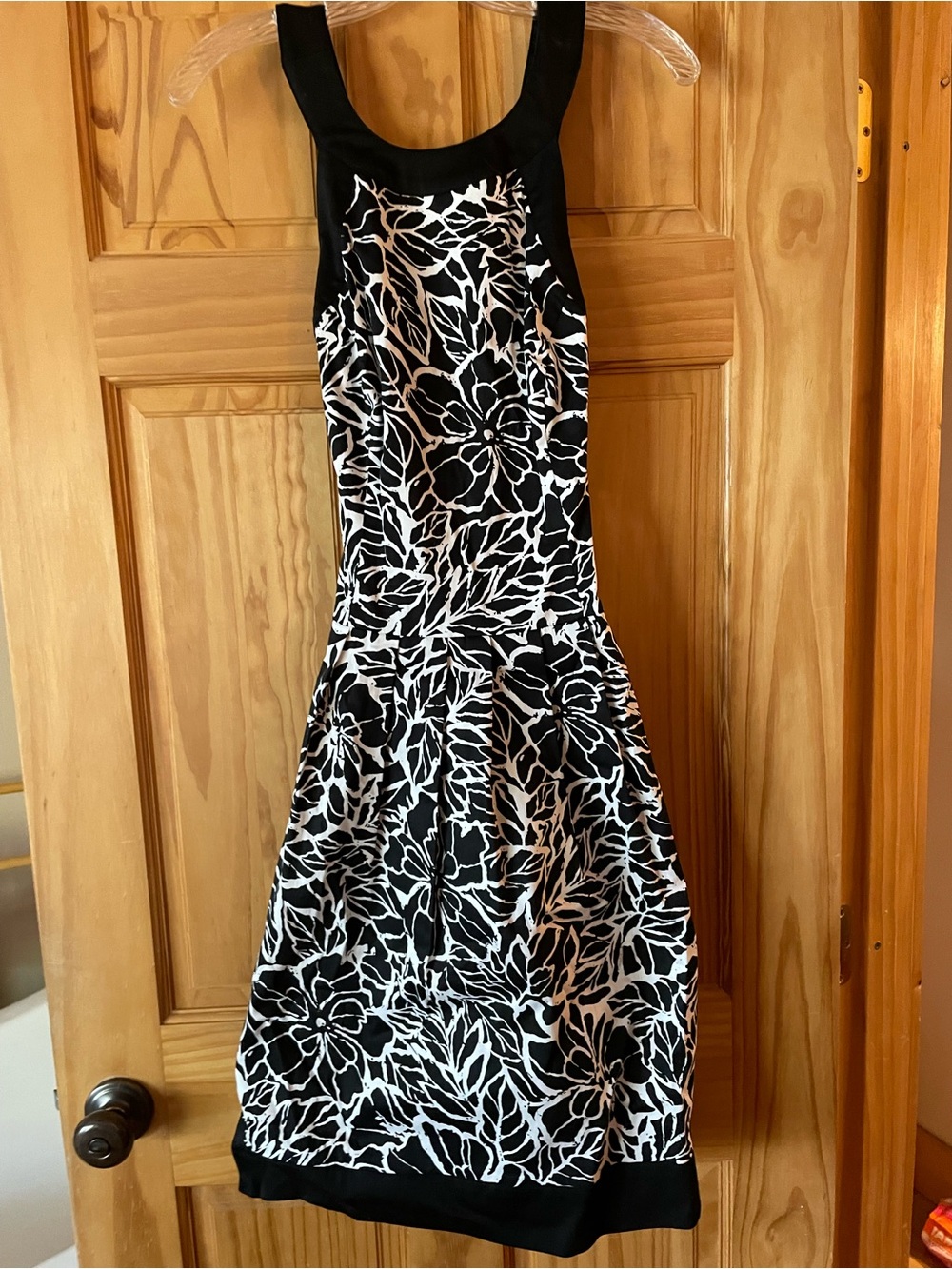 American Living Black & White Floral Midi Dress
